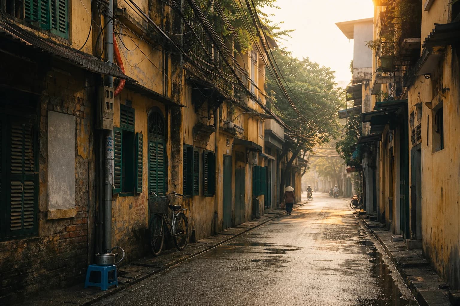 A quiet lane in Hanoi's Old Quarter