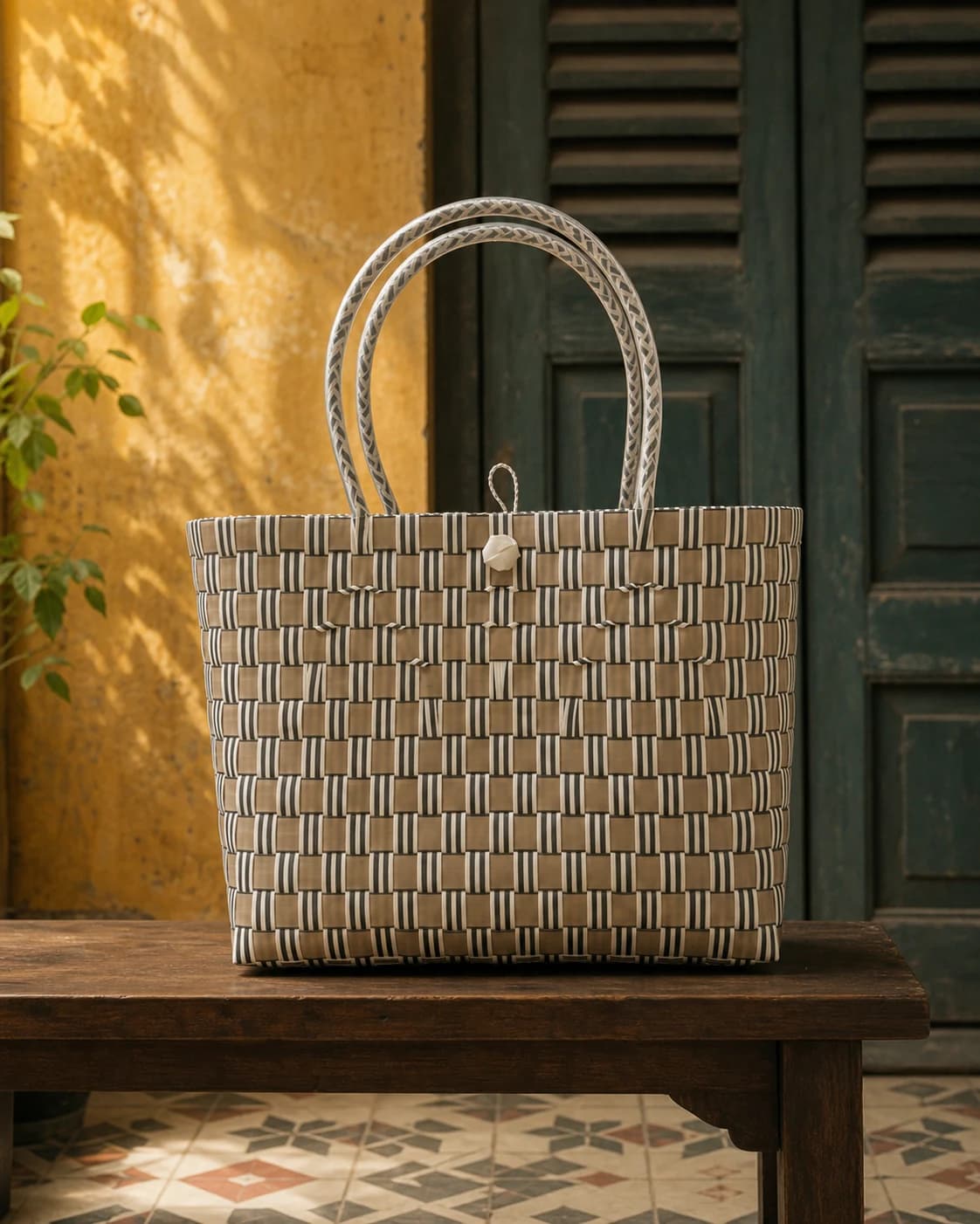 Brown Street Stripe Bag
